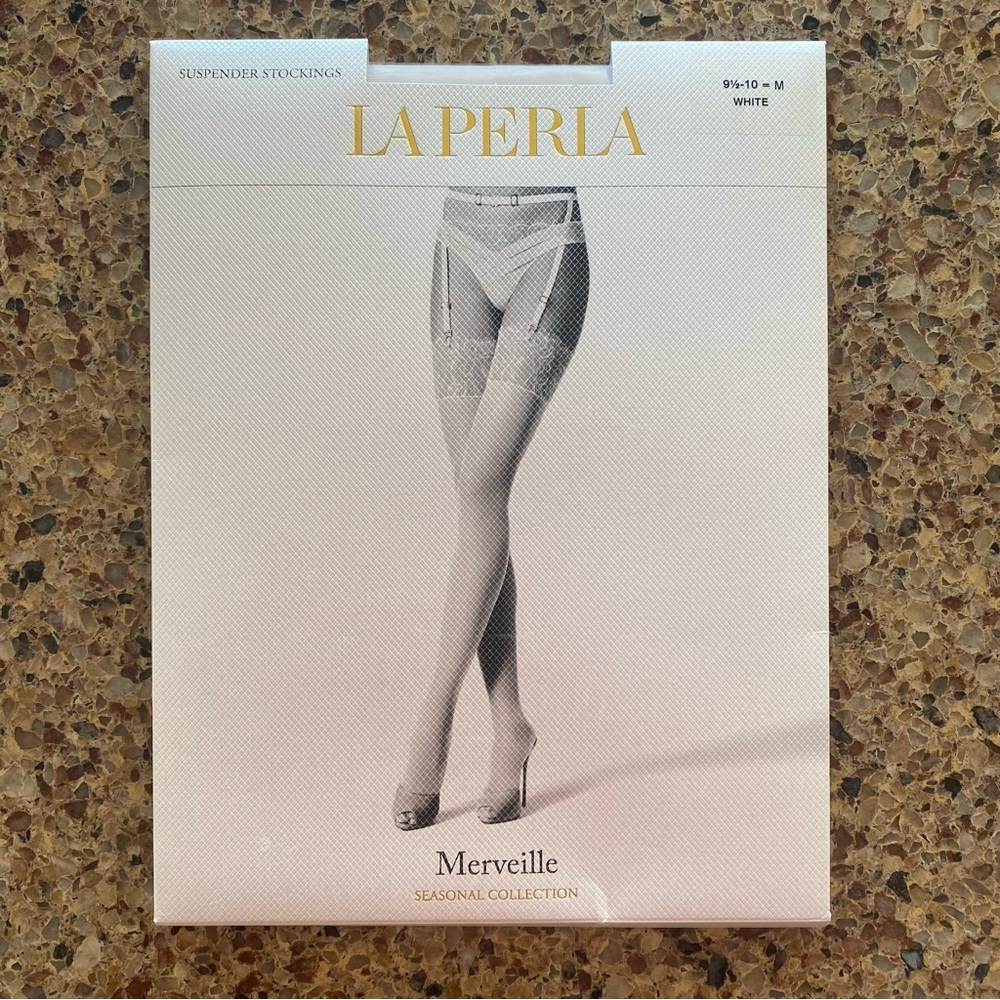 La Perla White Suspender Stockings - Picture 2 of 5